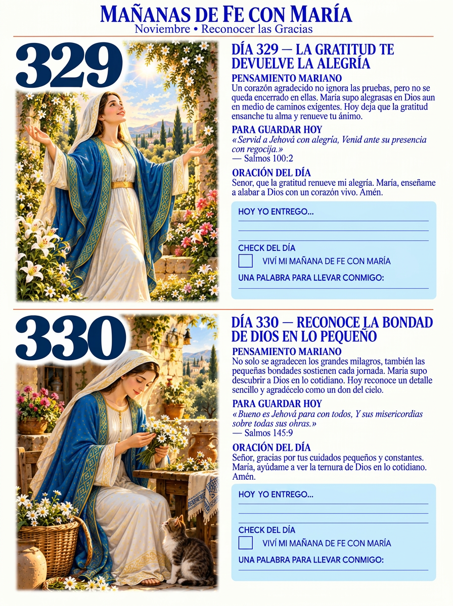 Páginas de noviembre, días 329 y 330